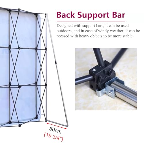 Supporto per fondale fieristico Leggero e Portatile - Cornice per Banner Pop-up per Eventi e Servizi fotografici, Altezza 10 Piedi x Lunghezza 15 Piedi, Facile da installare e trasportare