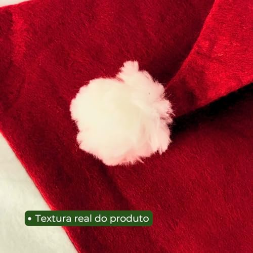 Gorro de Papai Noel Mamãe Noel Natalino Enfeite de Natal Touca Para Cabeça Feltro com Algodão Univer