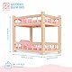 Holz Puppenetagenbett - Puppenbett für Puppen bis zu 36 cm - Kreatives Spielen mit Puppenmöbeln Rosa