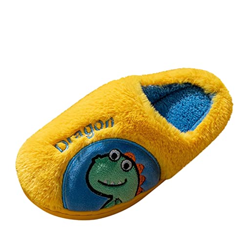 sfdgfhyf Unisex Child Christmas Shoes Fashion Autumn and Winter Boys and Girls Slippers Flat Bottom (Yellow, 3.5-4 Years Toddler)