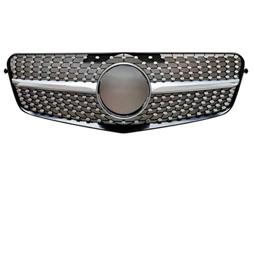 Grille De Pare-Chocs Avant pour Benz Classe E W212 2009-2015 E260 E300 E350 E200 Grille De Calandre Avant Accessoires De Réglage Style Diamant GT Avant Centrale Grille(09-12 Diamond Silver)