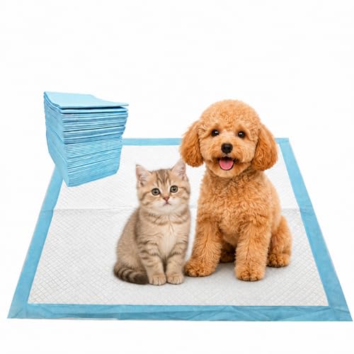 Image of Puppy Pee Pads, 22 x 22 Inch Leak-Proof Pet Potty Training Pads for Dogs, Quick Absorb 6-Layer Design, Ideal for Puppies, Cats, Rabbits, and Guinea Pigs (Blue-50 Count)