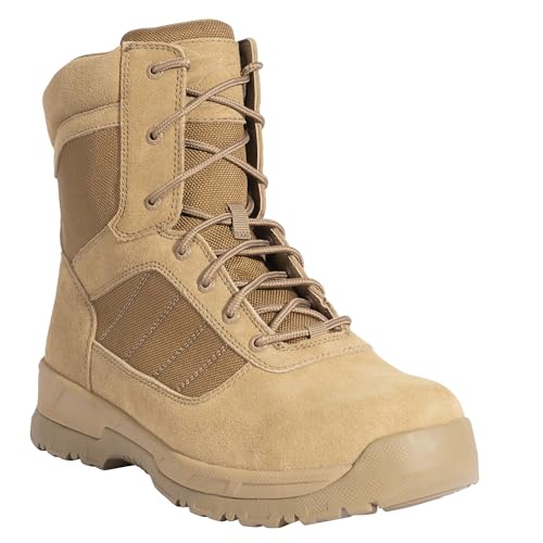 Rothco Guardian AR 670-1 Coyote Brown Composite Toe Tactical Boots – 8 Inch – Waterproof Duty Footwear