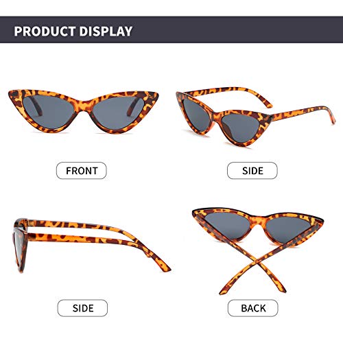 Image of Retro Vintage Narrow Cat Eye Sunglasses for Women Clout Goggles Plastic Frame