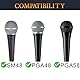 SOULWIT 4 Stück Mikrofon Pop Filter für Shure SM48/PGA48/PGA58, Schutz Mikrofon Schaum Abdecken Windschutz