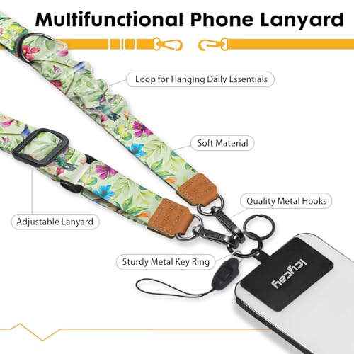 Image of Icycay Phone Lanyard Crossbody Strap Neck Adjustable Teacher Women Birds