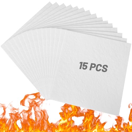 15 Pcs Ceramic Fiber Paper, 11" x 12" x 1/8" High
