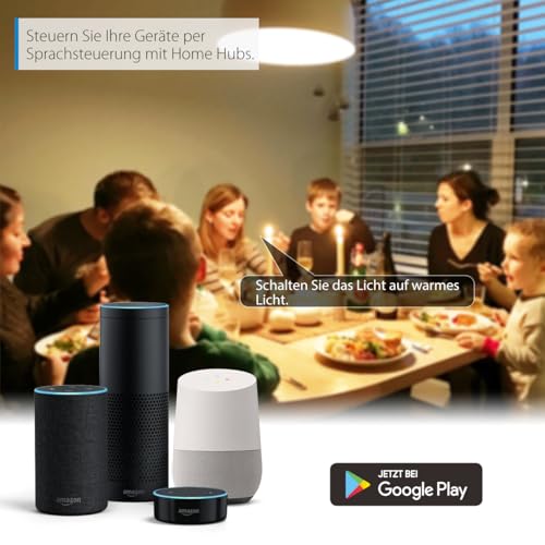 LVWIT E27 Wlan Alexa Bluetooth Lampen RGBCW, 12W ersetzt 100W, 1521lm, WiFi Smart Birne A70, kompatibel mit Alexa, Echo and Google Assistant, dimmbar via Tuya App (4er Pack) – Bild 6