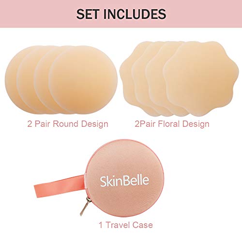 image for Adhesive Nipplecovers, Skinbelle Silicone Nipple Pads Reusable Breast 