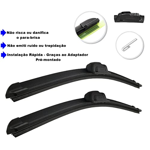 Par Palheta Limpador Para-brisa Dianteiro Gancho Gol G1 G2 G3 G4 G5 G7 (Gol G5 2009-2012)