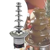【TEMPERATURA REGOLABILE】La temperatura può essere regolata da 0-150 °C/0-302 °F. Lo schermo LED visualizza la temperatura. Utilizzare l'interruttore on/off per avviare il motore e il riscaldamento del cioccolato. Il cioccolato fuso scorre lungo gli strati e puoi iniziare a gustarlo