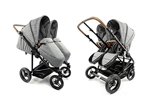 StrollAir Twin Way. The Best Twin Stroller. Double Stroller Side by Side. Reversible seat Double Stroller.