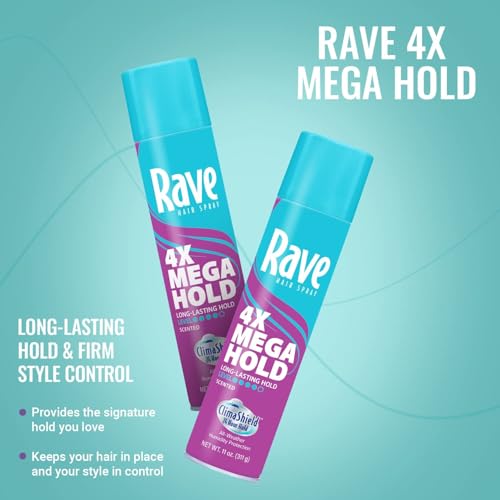 Rave Spray Fijador Cabello 4 Piezas Resistente Larga Duración miniatura 3