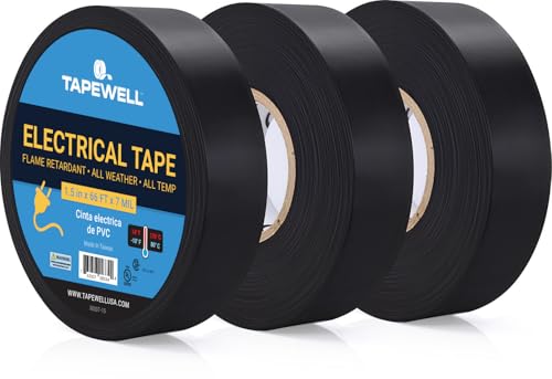 TAPEWELL Black Electrical Tape - Professional...