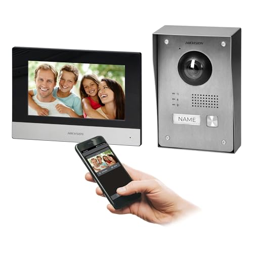 Hikvision Kit Visiophone Connecté unifamilial à 2 Fils Interphone Video Filaire Connecté avec écran Tactile 7