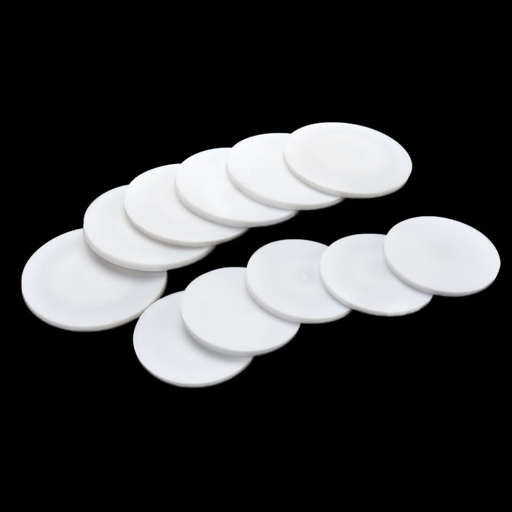 Juntas redondas de PTFE sólido de alta temperatura (10-100 mm x 1-3 mm) - 10 arandelas de sellado de PTFE blancas for aplicaciones industriales(70MM*1.5MM)