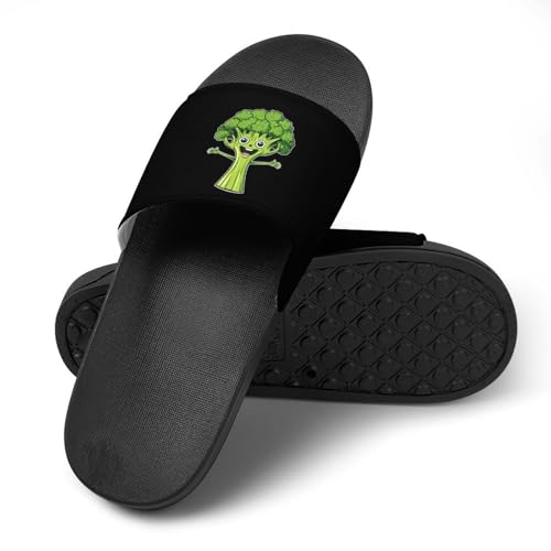 Cute Broccoli Non Slip Slides Sandals for Women Men Quick Drying Shower Shoes for Bathroom Pool Beach4