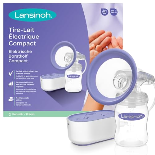 Lansinoh - Sacaleches Eléctrico Compacto - Extractor de Leche Materna - Funciona con Corriente o Micro-USB