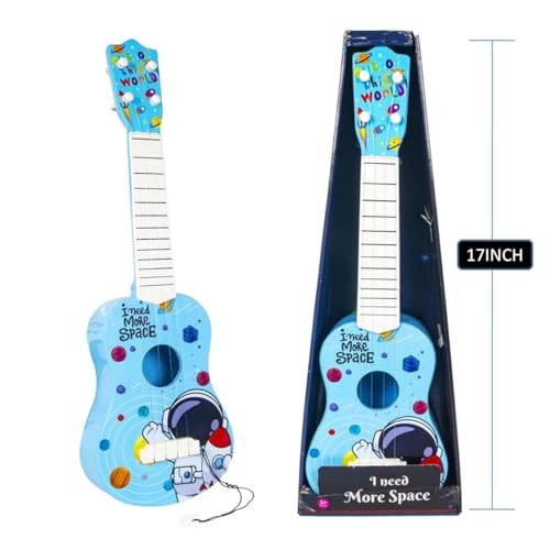 Image of Kids Guitar - 17 inch 4-String Acoustic Musical Toy for Beginners | Educational Learning Instrument for Boys & Girls Age 6+ | Mini Acoustic Guitar Toy