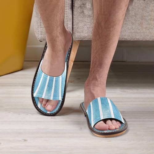 Bathroom Sandal Indoor Outdoor Open Toe Home Shoes for Travel, Pool, Party Breathable Soft Teal Blue4
