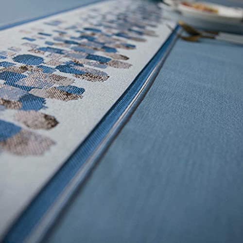 Nappe rectangulaire coton lin brodé 135x220 cm imperméable pour table de repas - 3