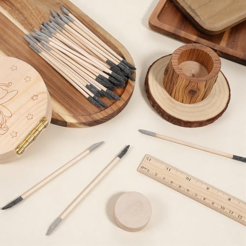 Qianyu 50 Stück Doppelseitig Schleifstäbchen 180/240 Körnung Schleifzweige 2 in 1 Streichholzschleifstäbchen Feine Schleifwerkzeug für Enge Stellen Feinarbeiten Holzarbeiten Polierstäbchen Nageldesign