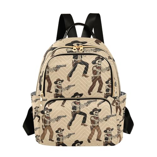 Sac à dos femme Western Cowboy Skull beige : l'excellence des finitions rétro 35,6 cm