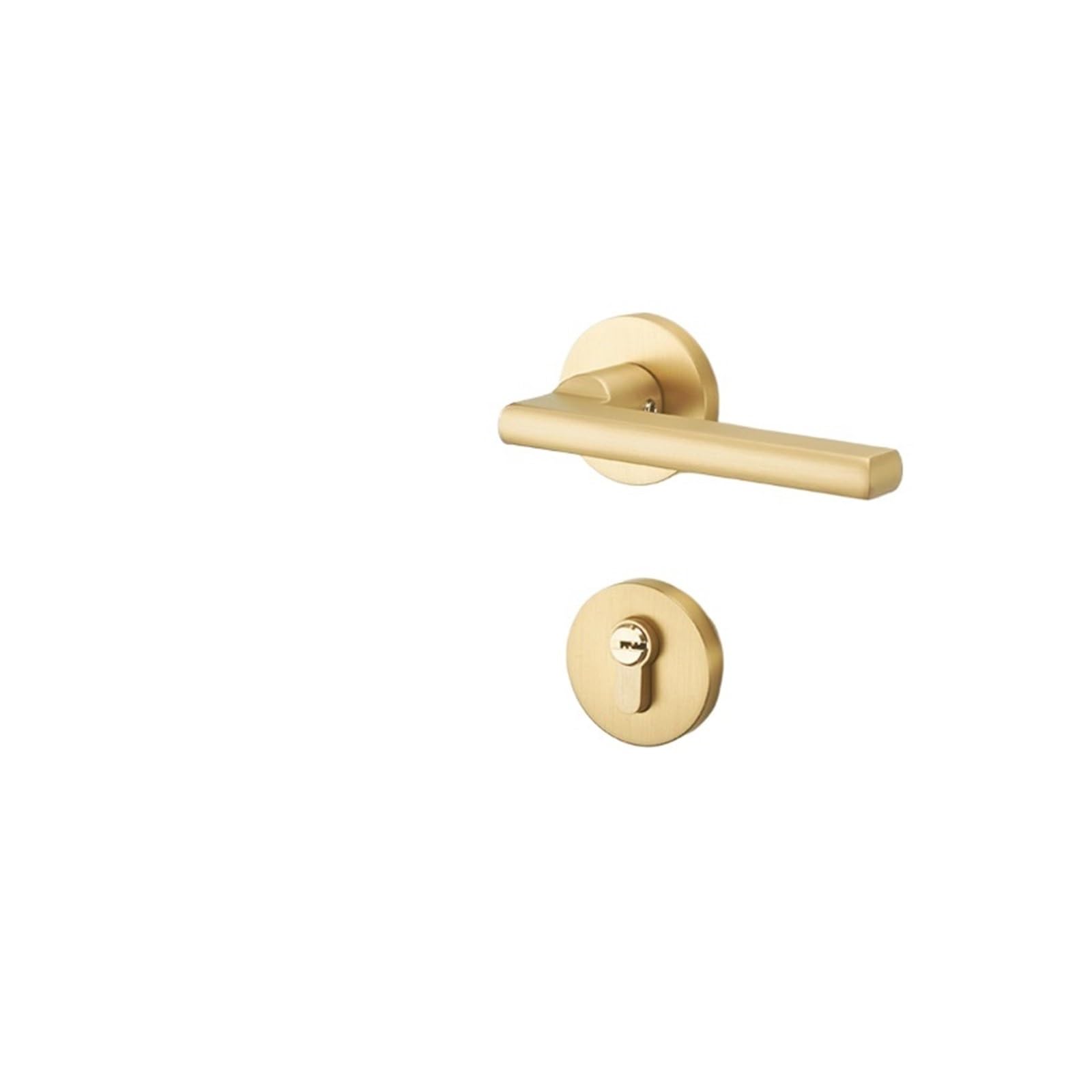 Brushed Door Lock Indoor Home Silent Wooden Bedroom Handle Split(B Matte Gold Silent 35-50mm)