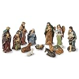 Glitzhome Nativity Set nacimiento de Jesus para Navidad Sets of 12 Nativity Figurines Sets for Christmas Indoor 10' H, Resin Xmas Nativity Statues Collectibles Figurines Xmas Nativity Scene Figures