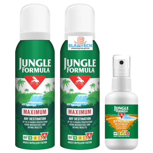 Jungle Formula Travel Pack - 2 x Maximum Spray125ml - 1 x Strong Spray 60ml Sold by Slamtech