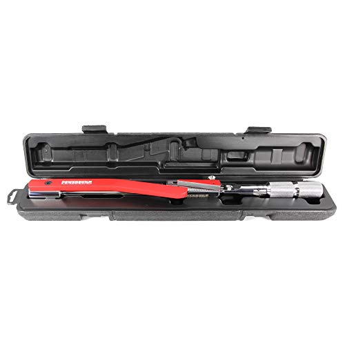 Powerbuilt 1/2 Inch Drive Torque Wrench Deflecting Beam, Accurate Torque Range 20 To 220 Foot Pounds, Precise Measurement With Sound, 649972 #TOP5