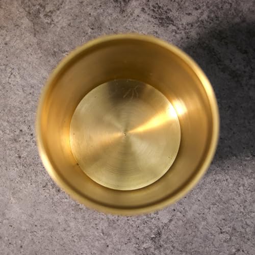 Image of Ambi Home Pure Kansa (Bronze) Water Glass - 275 ML - Curved Rim | Kansa Glass Drinkware, Serveware for Lassi, Milk, and Water | Set of 1
