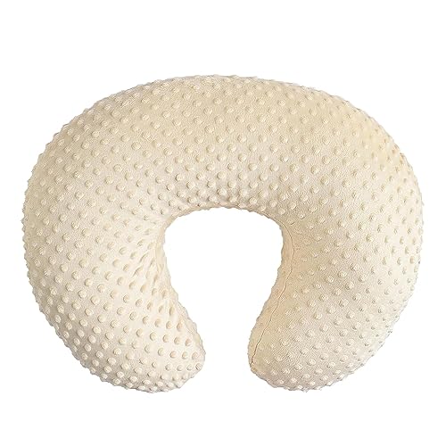 Image of iEvolve Minky Nursing Pillow Cover Breast Feeding Pillow Cover Slipcover U Shape for Baby Boy Girl,Cover Only(LightBeige)