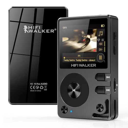 HIFI WALKER H2 MP3 Player mit Bluetooth 5.2, DSD DAC Hi-Res FLAC Player Verlustfreier Musikplayer, Tragbarer Digitaler Audioplayer mit 64GB Speiche, erweiterbarem Speicher auf bis...