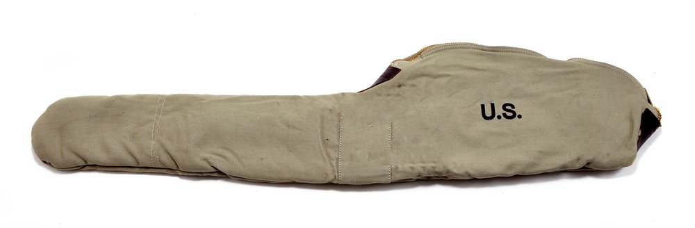 WW2 M1 CARBINE FLEECE LINED CANVAS CASE WITH CARRY STRAP Marked JT&L 1943 Light OD Color
