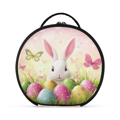 Takiito Easter Bunny Travel Makeup Case Portable Makeup Box Artist Cosmetic Case Organizer With Adjustable Dividers