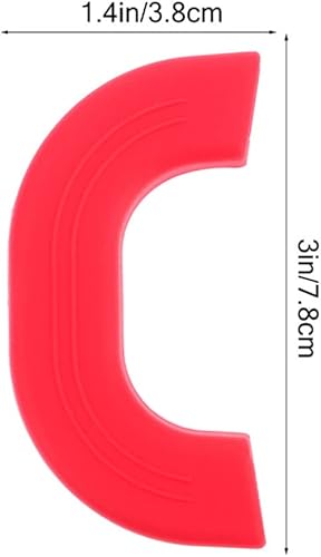 Miniatura 3 de Funda de silicona con oreja, funda para mango de olla, 6 unidades, protectores para woks, sopa, color rojo