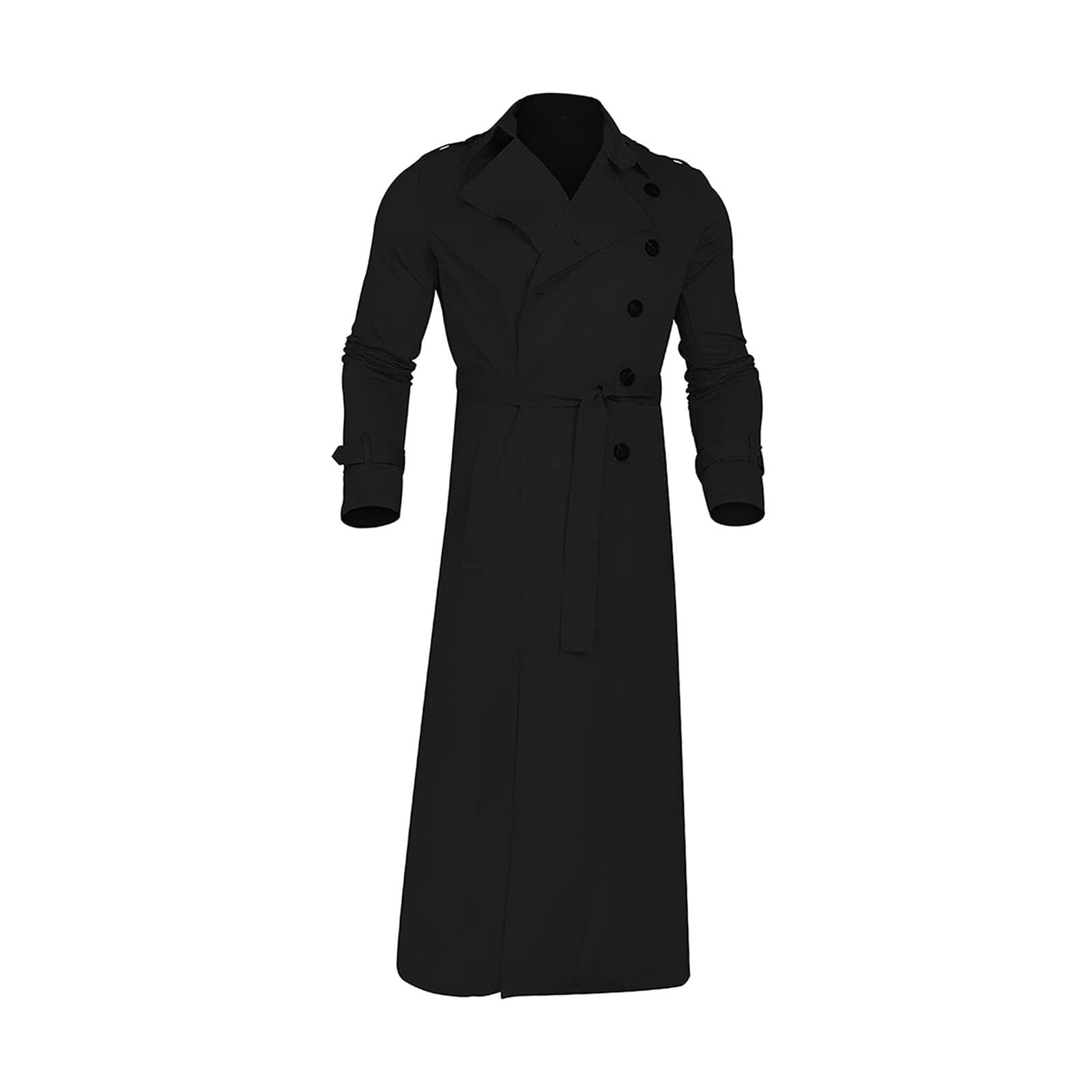 club bollywood CLUB BOLLYWOOD®Windproof Men'trench Coat Warm Peacoat Soft for Vacation Daily Wear Black XL|Clothing, Shoes & Accessories | Mens Clothing | Coats & Jackets|1 Piecemenâ€™Trench Coat-picture-51