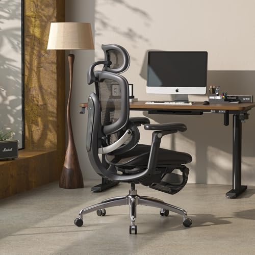 Image of SIHOO Doro C300 Pro V2 Ergonomic Office Chair with Footrest & Full-Body Adaptive Support, 8D Armrests & Breathable Mesh, Comfy High Back Desk Chair for Long Hours, 135 Recline,2 Packs, Jet Black
