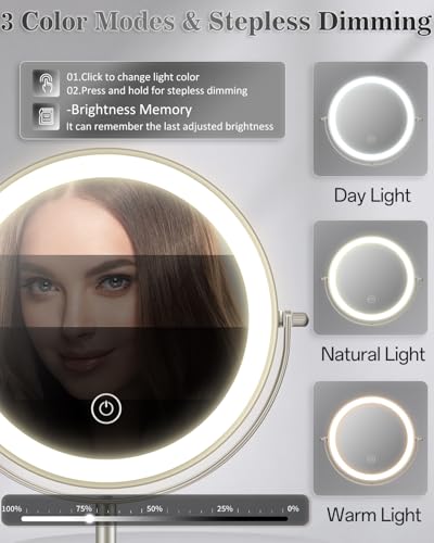 Espejo de maquillaje iluminado vpu 30X ajustable miniatura 4