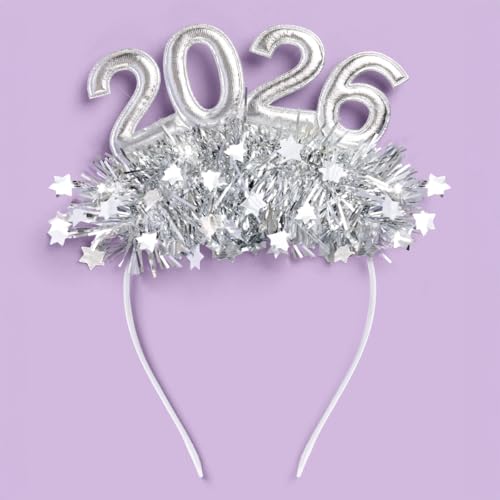 xo, Fetti 2026 Tinsel Headband | Silver New Years Eve Headband, N...