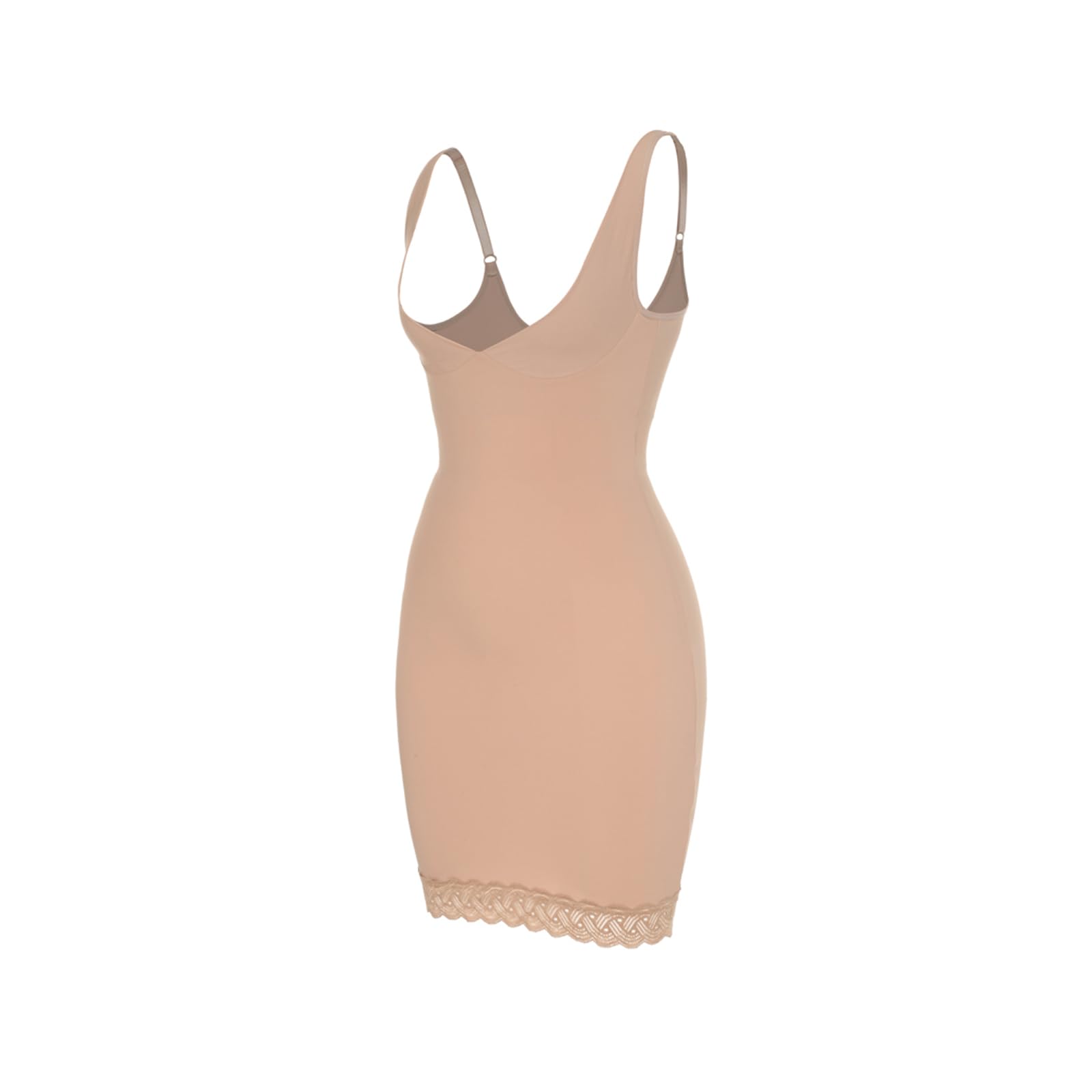 Vestido Moldeador para Mujer, Camisola con Control de Barriga, Vestido Completo con Encaje sin Costuras, Moldeador de Cuerpo Adelgazante