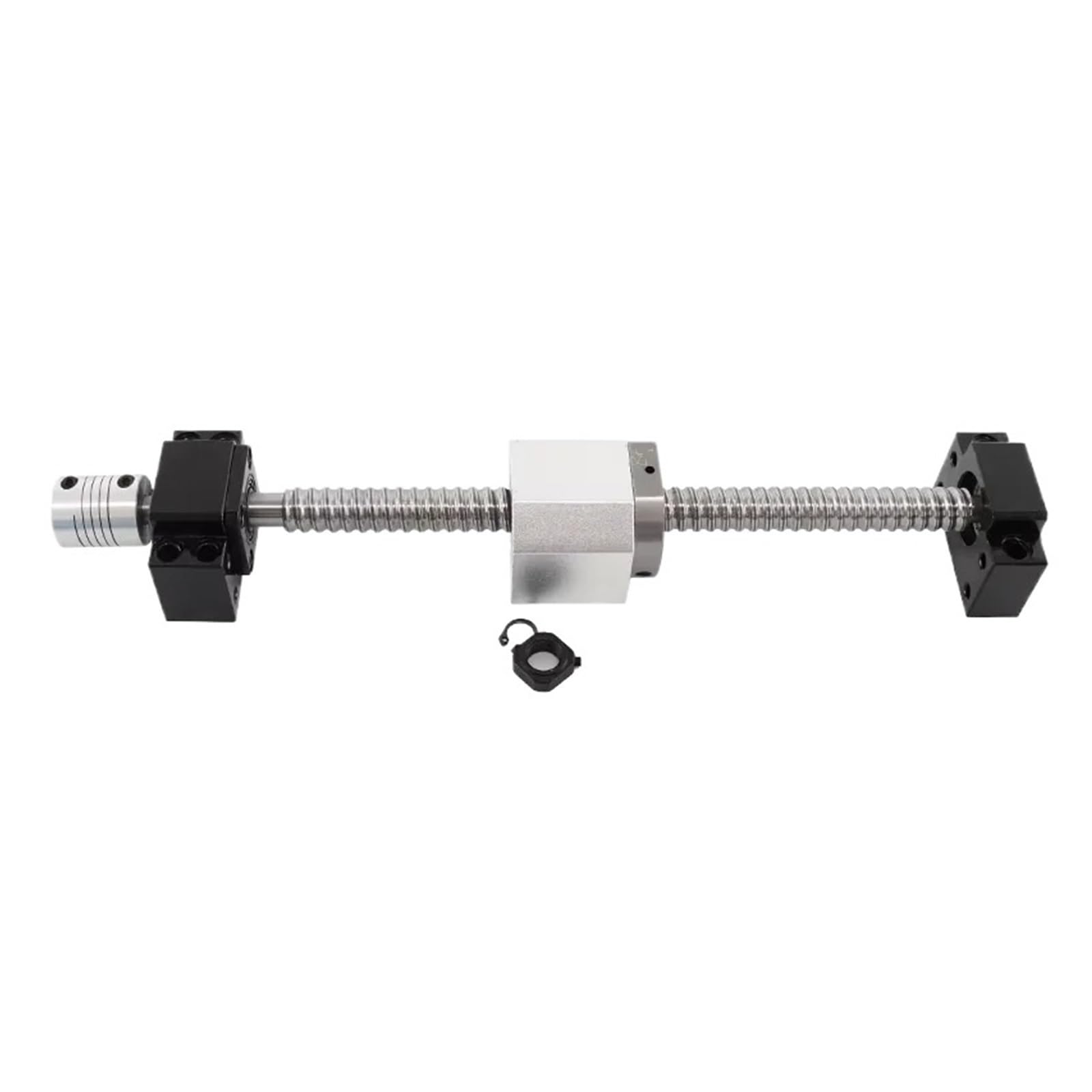 Vis à billes anti-jeu Vis à billes roulées SFU1605 avec extrémité usinée + écrou bille + boîtier d'écrou + Support BK12BF12 + coupleur(SFU1605-400mm)