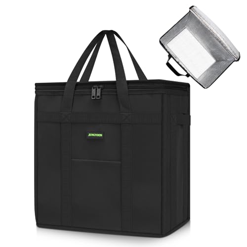 JUNGYOON Heavy-Duty Insulated Grocery Bags & Insulated Bag &ndash; Collapsible Cooler Bag with Zippered...