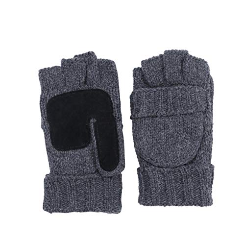 CALLARON 1 Par protectores de muñeca mitones calientes guantes para hombre más guantes gruesos de medio dedo de punto guantes calientes de fitness guantes deportivos Dark Grey