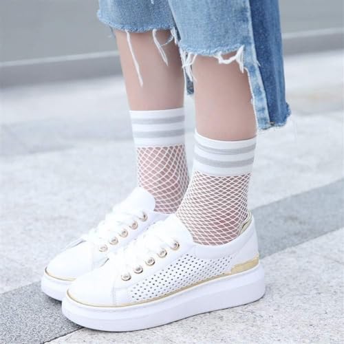 Image of SOLL Women Fishnet Ankle Socks | Fashion Ribbon Socks 3-pairs Size 5-9