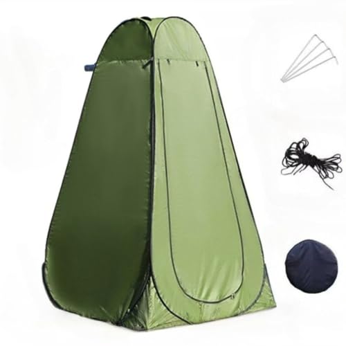 Livmorx 簡易トイレ 折りたたみテント付き 防災グッズ アウトドア 車載用 携帯 コンパクト 簡単組み立て キャンプ 車中泊 介護 凝固剤12袋・汚物袋12枚付属 (グリーン,120×120×190cm)