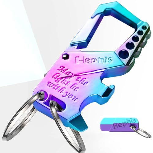 Image of Hephis Skull Heavy Duty Key Chain,Car Emergency Escape Tool, Seat belt Cutter,Bottle Opener,Carabiner Car Key Chains