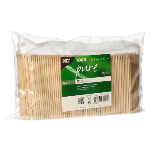 PAPSTAR 10.000 finger food – Spiedini in legno puro Ø 3 mm · 10 cm