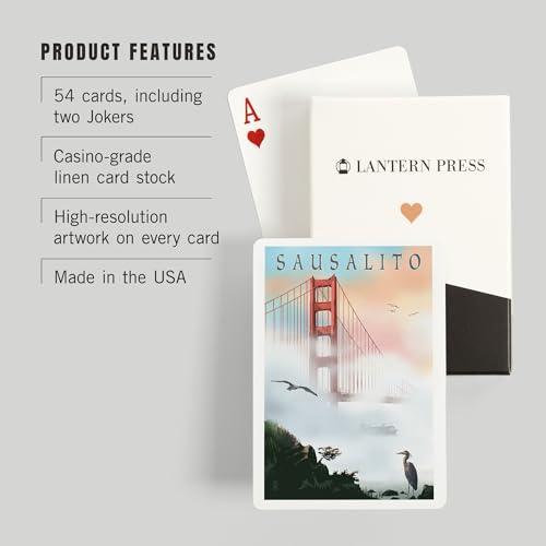 Baraja de 52 cartas tamaño póker Sausalito California miniatura 3
